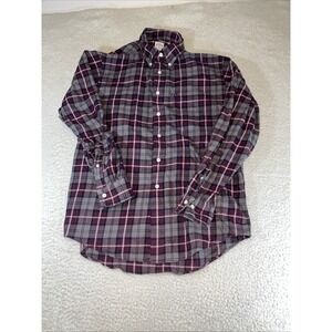 Brooks Brothers Men's Medium Flannel Shirt Plaid Long Sleeve Cotton Multicolor